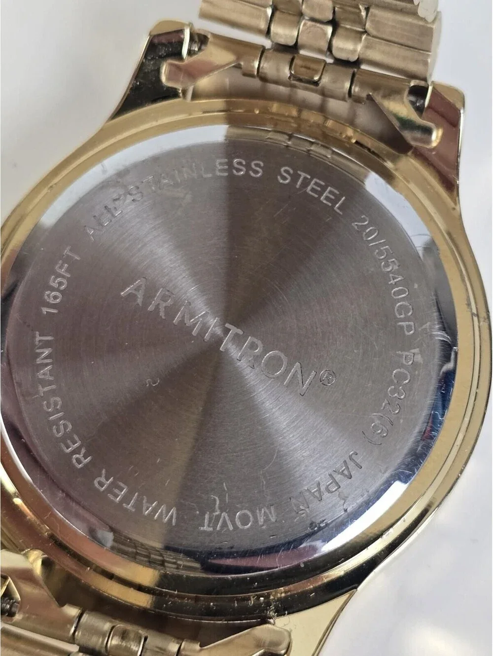 Armitron Men's Gold Tone Round Black Dial Dress WatchNew